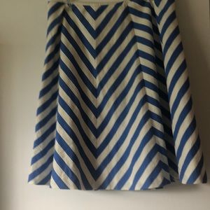 3/$16 Talbots Blue and White Chevron Skirt